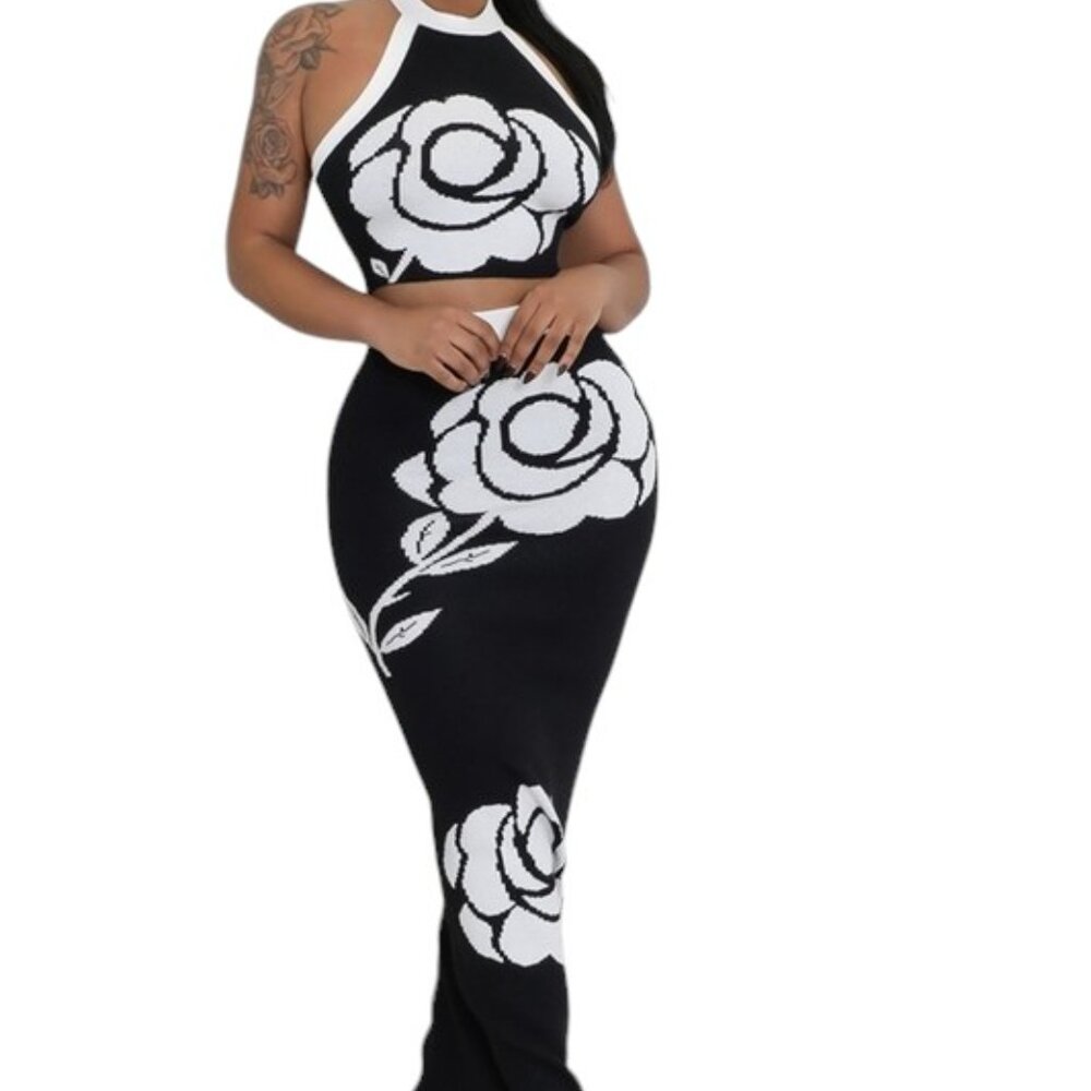 High-Waisted Sweater Matching Skirt Set